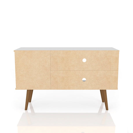 Liberty 42.52 TV Stand in White and 3D Brown Prints by Manhattan Comfort at Eve Furniture