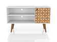 Liberty 42.52 TV Stand in White and 3D Brown Prints by Manhattan Comfort at Eve Furniture