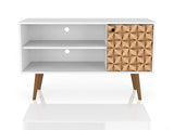 Liberty 42.52 TV Stand in White and 3D Brown Prints by Manhattan Comfort at Eve Furniture