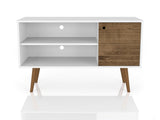 Liberty 42.52 TV Stand in White and Rustic Brown by Manhattan Comfort at Eve Furniture
