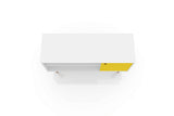 Liberty 42.52 TV Stand in White and Yellow by Manhattan Comfort at Eve Furniture