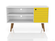 Liberty 42.52 TV Stand in White and Yellow by Manhattan Comfort at Eve Furniture