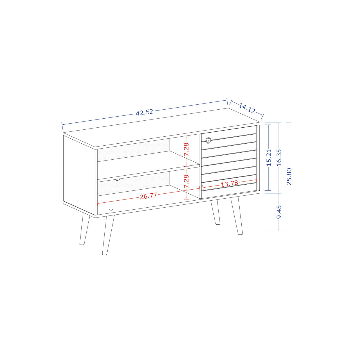 Liberty 42.52 TV Stand in White by Manhattan Comfort at Eve Furniture
