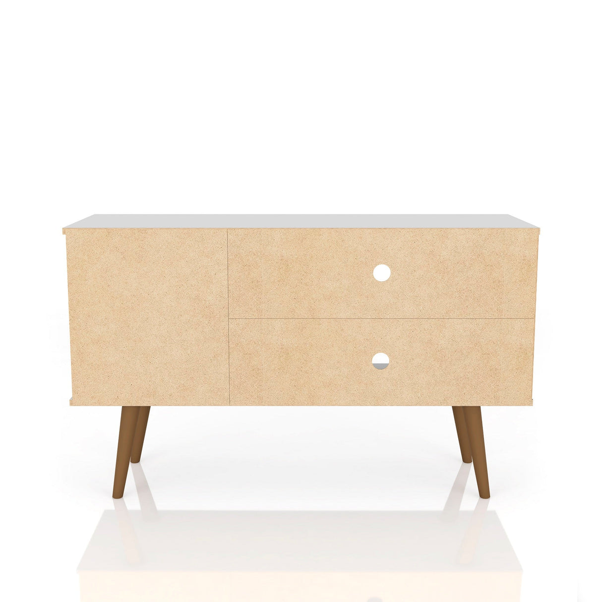 Liberty 42.52 TV Stand in White by Manhattan Comfort at Eve Furniture