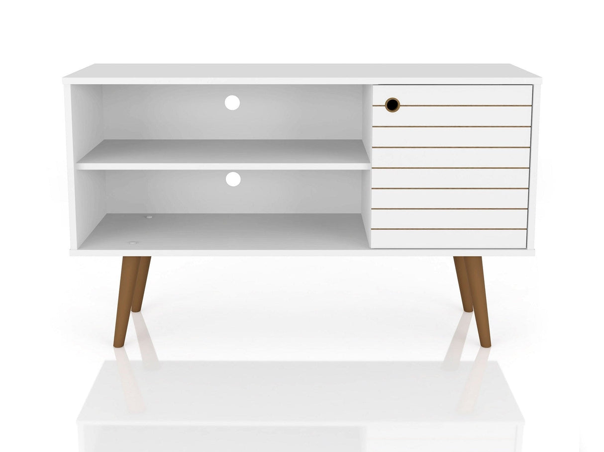 Liberty 42.52 TV Stand in White by Manhattan Comfort at Eve Furniture