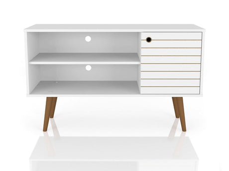 Liberty 42.52 TV Stand in White by Manhattan Comfort at Eve Furniture