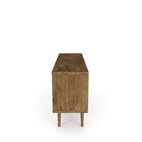 Liberty 53.14" Mid-Century Modern TV Stand in Rustic Brown and 3D Brown Prints by Manhattan Comfort at Eve Furniture