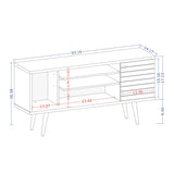 Liberty 53.14" Mid-Century Modern TV Stand in White and 3D Brown Prints by Manhattan Comfort at Eve Furniture