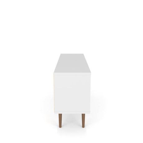 Liberty 53.14" Mid-Century Modern TV Stand in White and 3D Brown Prints by Manhattan Comfort at Eve Furniture