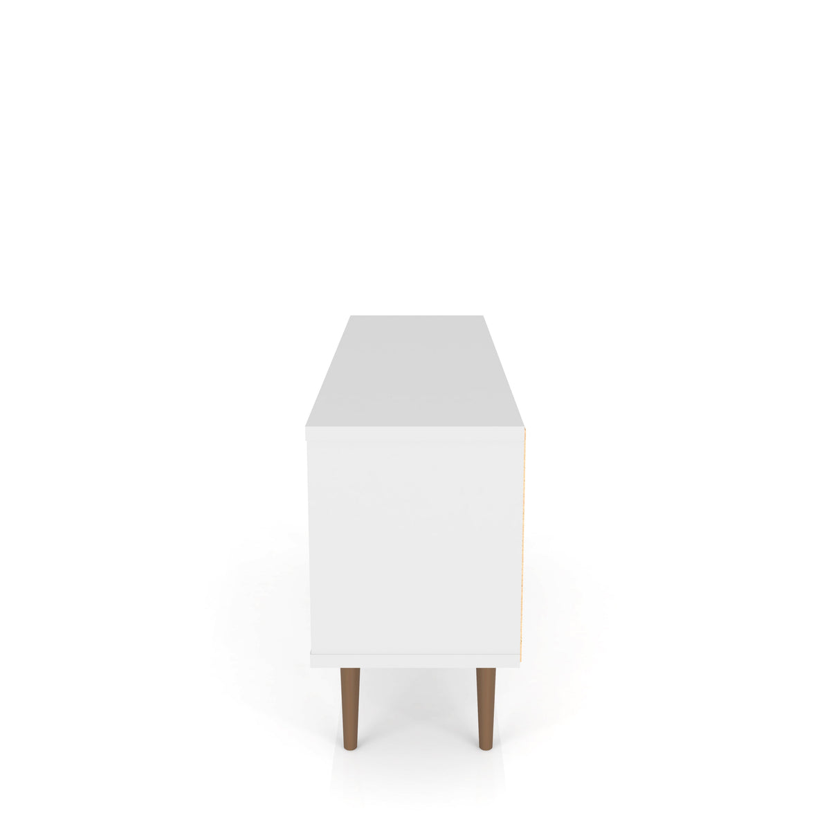 Liberty 53.14" Mid-Century Modern TV Stand in White and 3D Brown Prints by Manhattan Comfort at Eve Furniture
