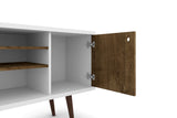 Liberty 53.14" Mid-Century Modern TV Stand in White and Rustic Brown by Manhattan Comfort at Eve Furniture