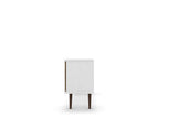 Liberty 53.14" Mid-Century Modern TV Stand in White and Rustic Brown by Manhattan Comfort at Eve Furniture