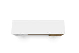 Liberty 53.14" Mid-Century Modern TV Stand in White and Rustic Brown by Manhattan Comfort at Eve Furniture