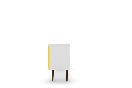 Liberty 53.14" Mid-Century Modern TV Stand in White and Yellow by Manhattan Comfort at Eve Furniture