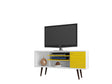 Liberty 53.14" Mid-Century Modern TV Stand in White and Yellow by Manhattan Comfort at Eve Furniture