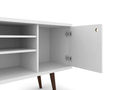 Liberty 53.14" Mid-Century Modern TV Stand in White by Manhattan Comfort at Eve Furniture