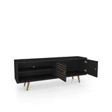 Liberty 62.99" Mid-Century Modern TV Stand in Black by Manhattan Comfort at Eve Furniture