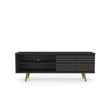 Liberty 62.99" Mid-Century Modern TV Stand in Black by Manhattan Comfort at Eve Furniture