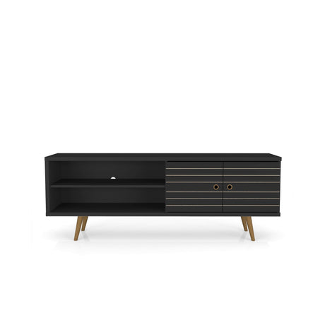 Liberty 62.99" Mid-Century Modern TV Stand in Black by Manhattan Comfort at Eve Furniture