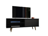 Liberty 62.99" Mid-Century Modern TV Stand in Black by Manhattan Comfort at Eve Furniture