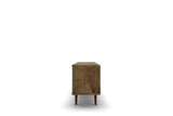 Liberty 62.99" Mid-Century Modern TV Stand in Rustic Brown and Aqua Blue by Manhattan Comfort at Eve Furniture