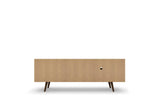 Liberty 62.99" Mid-Century Modern TV Stand in Rustic Brown and Aqua Blue by Manhattan Comfort at Eve Furniture