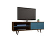 Liberty 62.99" Mid-Century Modern TV Stand in Rustic Brown and Aqua Blue by Manhattan Comfort at Eve Furniture