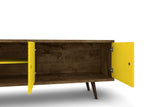 Liberty 62.99" Mid-Century Modern TV Stand in Rustic Brown and Yellow by Manhattan Comfort at Eve Furniture