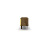 Liberty 62.99" Mid-Century Modern TV Stand in Rustic Brown and Yellow by Manhattan Comfort at Eve Furniture