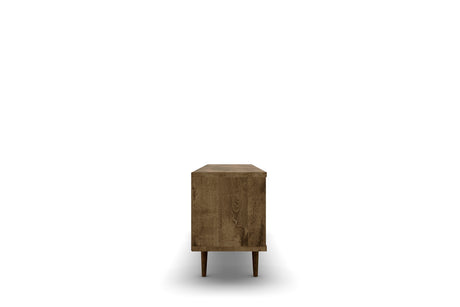 Liberty 62.99" Mid-Century Modern TV Stand in Rustic Brown and Yellow by Manhattan Comfort at Eve Furniture