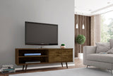 Liberty 62.99" Mid-Century Modern TV Stand in Rustic Brown by Manhattan Comfort at Eve Furniture