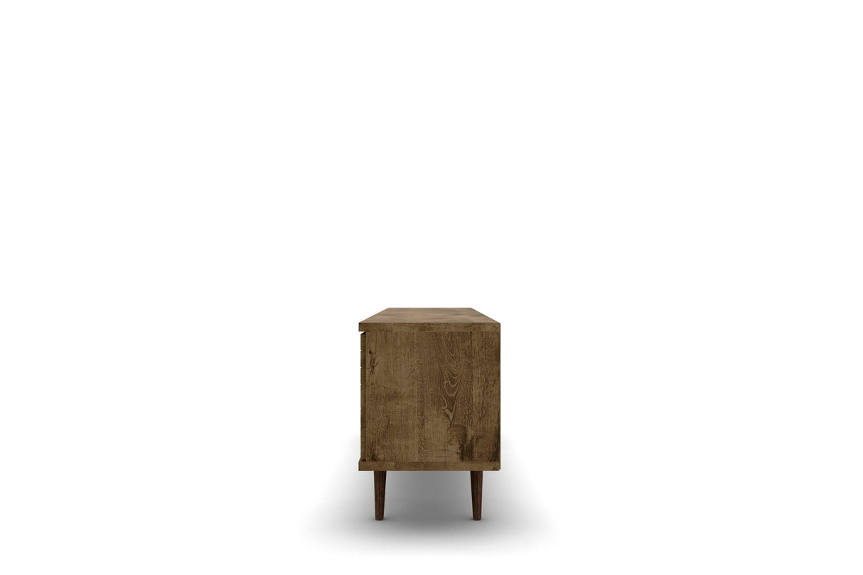 Liberty 62.99" Mid-Century Modern TV Stand in Rustic Brown by Manhattan Comfort at Eve Furniture