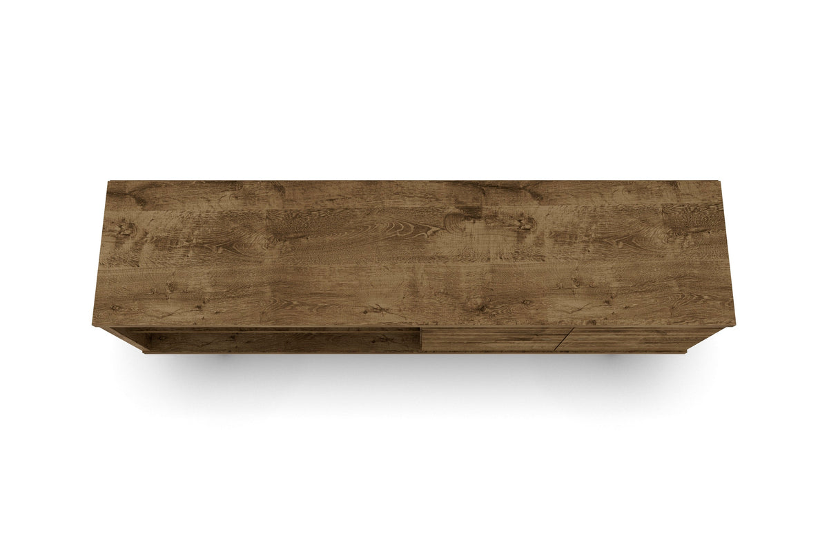 Liberty 62.99" Mid-Century Modern TV Stand in Rustic Brown by Manhattan Comfort at Eve Furniture