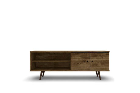 Liberty 62.99" Mid-Century Modern TV Stand in Rustic Brown by Manhattan Comfort at Eve Furniture