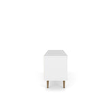 Liberty 62.99" Mid-Century Modern TV Stand in White and 3D Brown Prints by Manhattan Comfort at Eve Furniture