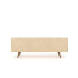 Liberty 62.99" Mid-Century Modern TV Stand in White and 3D Brown Prints by Manhattan Comfort at Eve Furniture