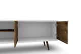 Liberty 62.99" Mid-Century Modern TV Stand in White and Rustic Brown by Manhattan Comfort at Eve Furniture