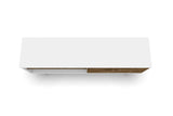 Liberty 62.99" Mid-Century Modern TV Stand in White and Rustic Brown by Manhattan Comfort at Eve Furniture