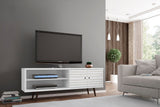 Liberty 62.99" Mid-Century Modern TV Stand in White by Manhattan Comfort at Eve Furniture