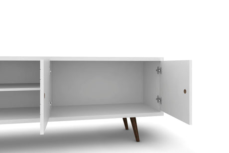 Liberty 62.99" Mid-Century Modern TV Stand in White by Manhattan Comfort at Eve Furniture