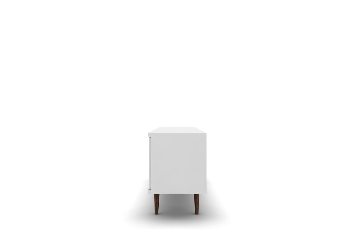 Liberty 62.99" Mid-Century Modern TV Stand in White by Manhattan Comfort at Eve Furniture