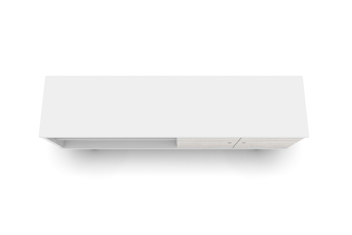 Liberty 62.99" Mid-Century Modern TV Stand in White by Manhattan Comfort at Eve Furniture