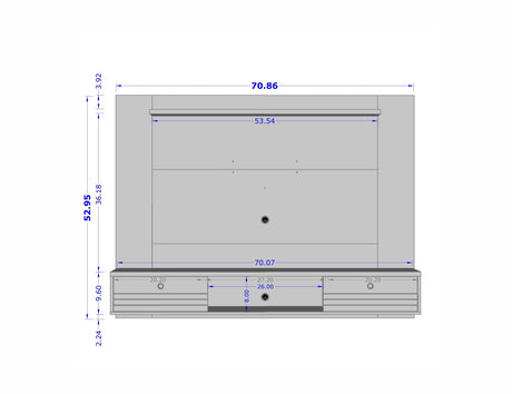 Liberty 70.86 Floating Entertainment Center in White by Manhattan Comfort at Eve Furniture