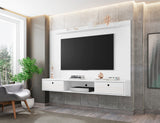 Liberty 70.86 Floating Entertainment Center in White by Manhattan Comfort at Eve Furniture