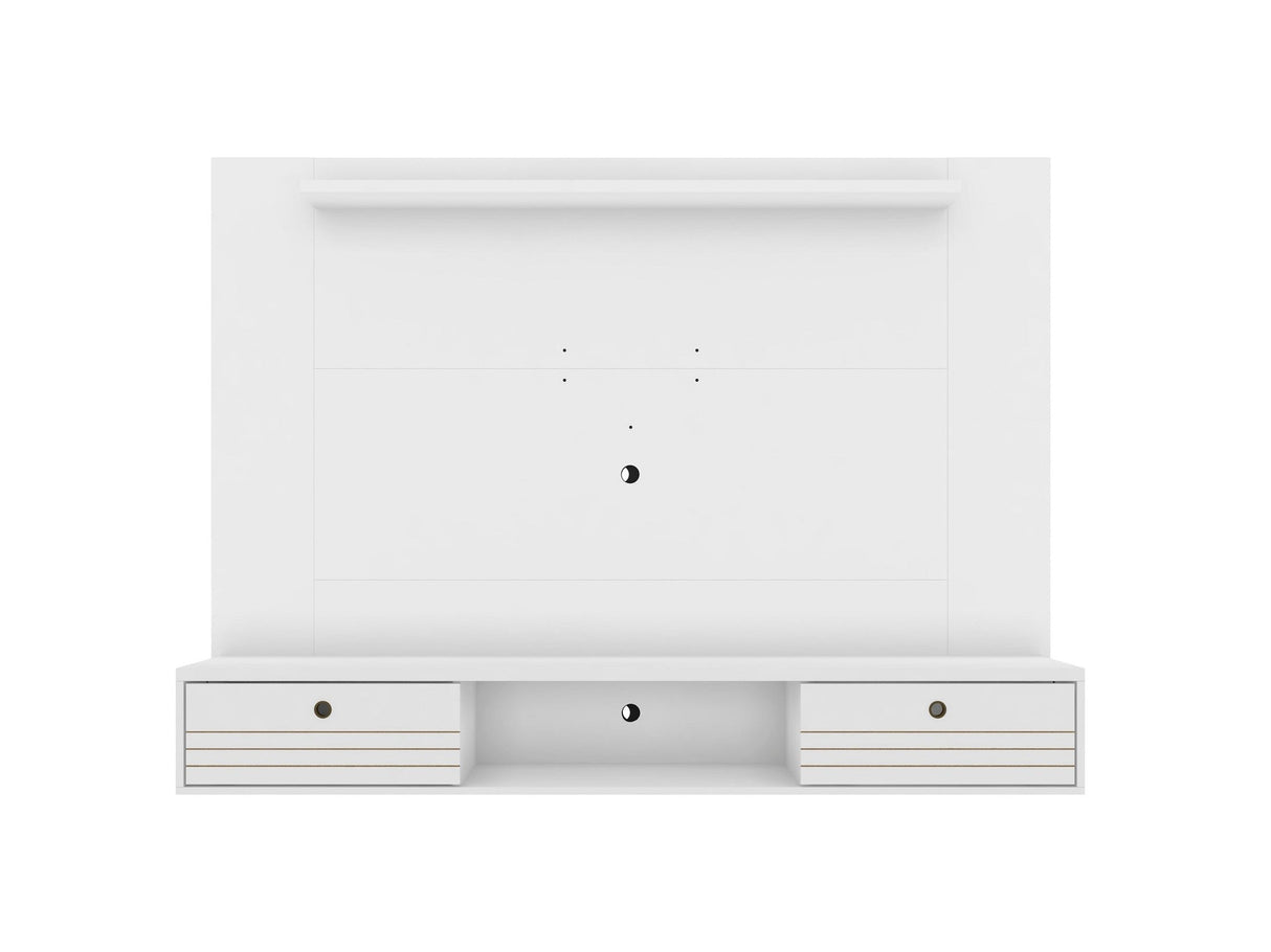 Liberty 70.86 Floating Entertainment Center in White by Manhattan Comfort at Eve Furniture