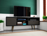 Liberty 70.86" Mid-Century Modern TV Stand in Black by Manhattan Comfort at Eve Furniture