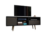 Liberty 70.86" Mid-Century Modern TV Stand in Black by Manhattan Comfort at Eve Furniture