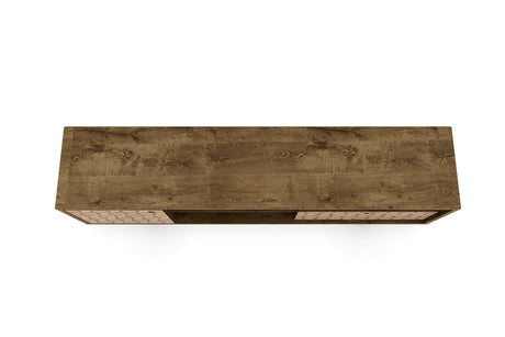 Liberty 70.86" Mid-Century Modern TV Stand in Rustic Brown and 3D Brown Prints by Manhattan Comfort at Eve Furniture