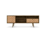 Liberty 70.86" Mid-Century Modern TV Stand in Rustic Brown and 3D Brown Prints by Manhattan Comfort at Eve Furniture