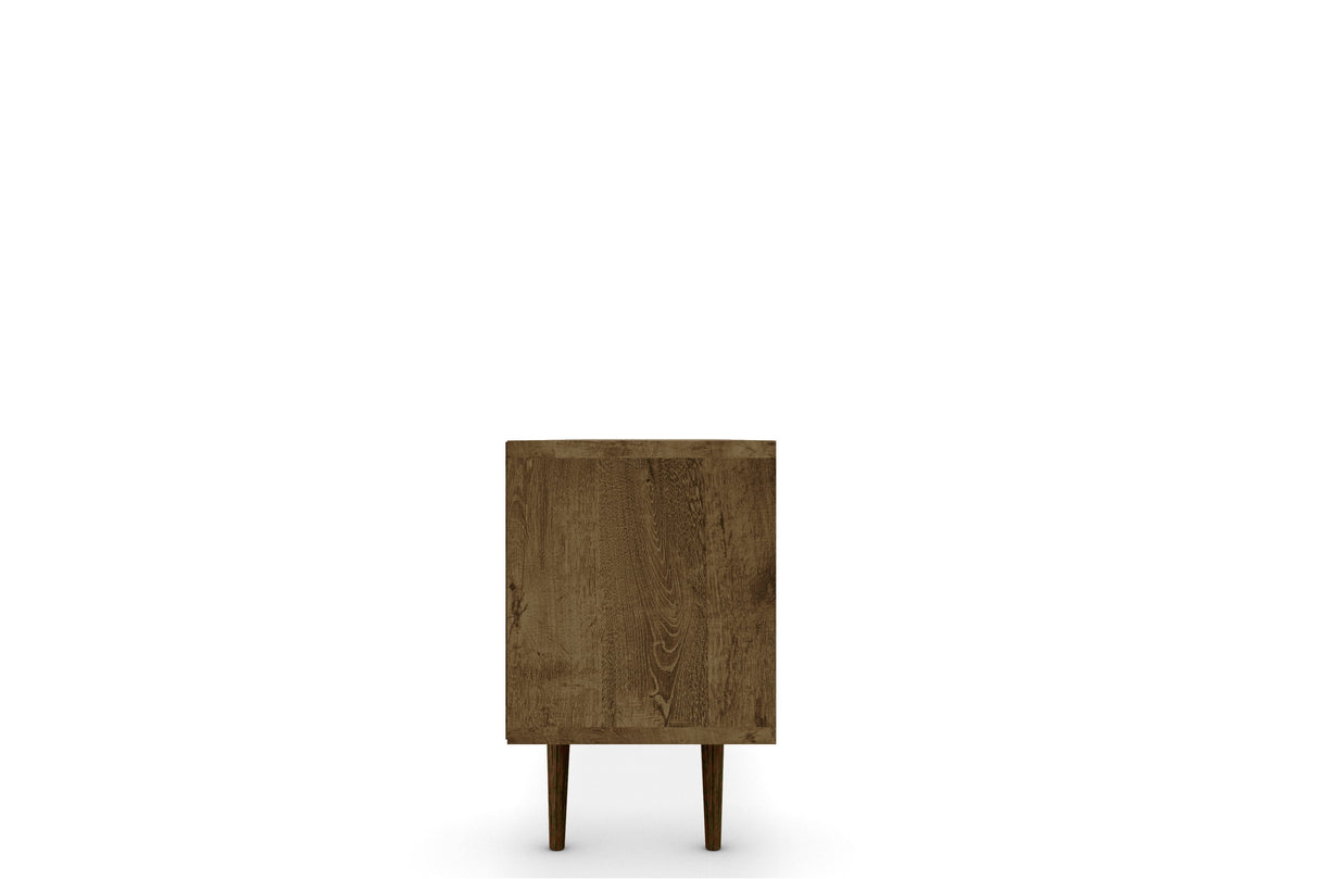 Liberty 70.86" Mid-Century Modern TV Stand in Rustic Brown and Aqua Blue by Manhattan Comfort at Eve Furniture